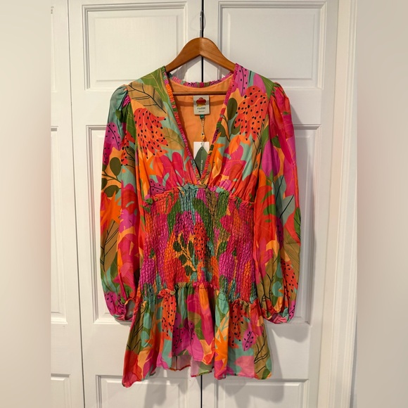 Farm Rio Sweet Forest Smocked Dress